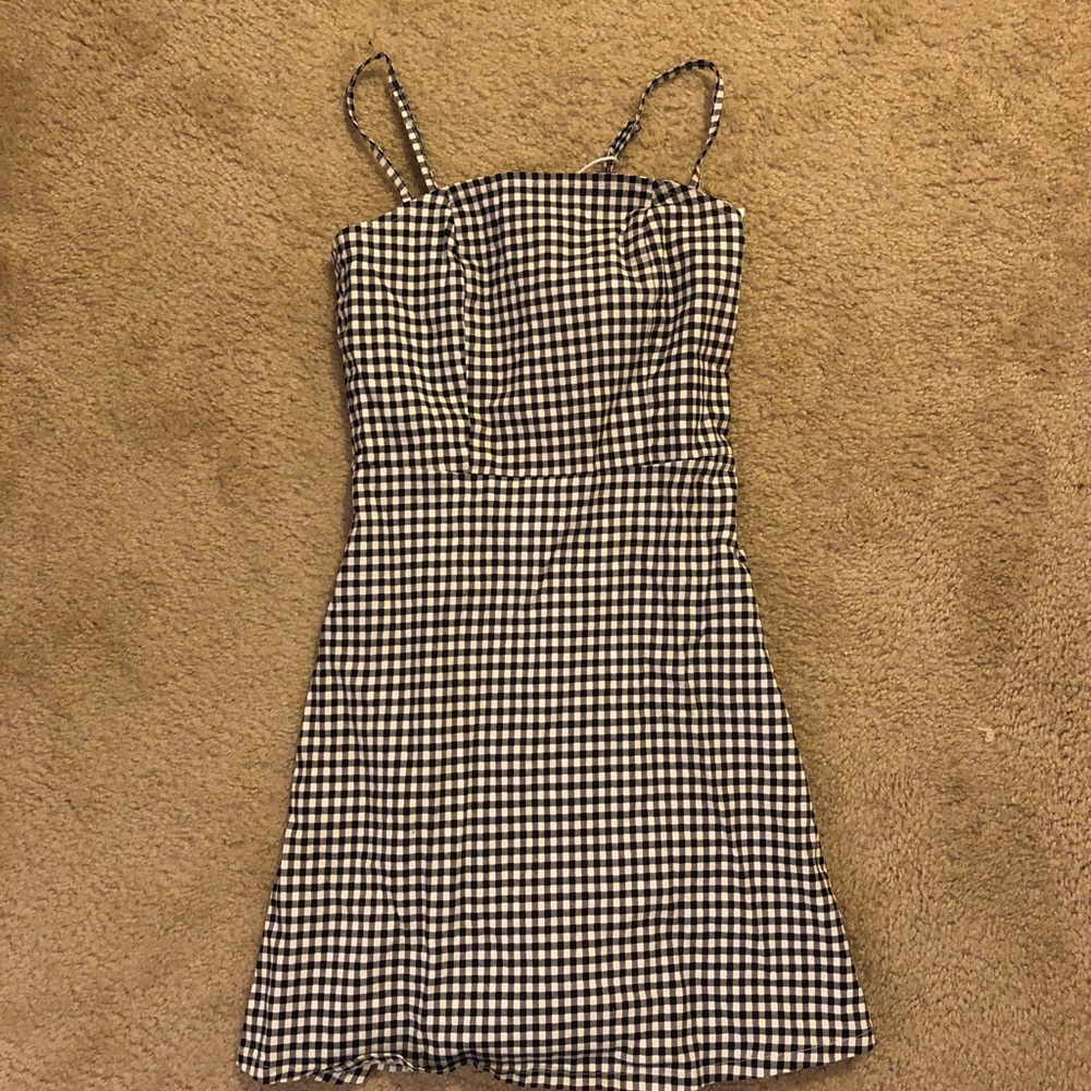 Topshop black gingham dress